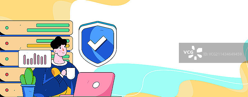 商务网络安全人物扁平矢量概念运营手绘插画图片素材