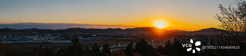 大连山顶日落图片素材