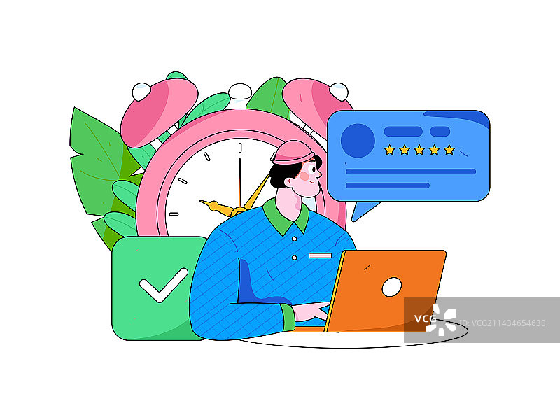 与咨询顾问进行沟通扁平矢量人物概念运营手绘插画图片素材