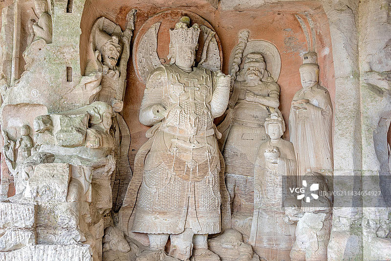 中国重庆大足石刻宝顶山景区北山石刻景区图片素材