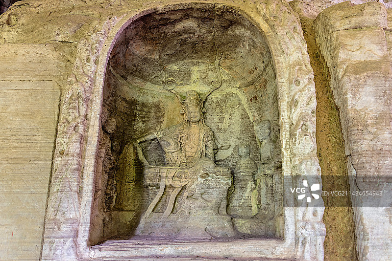 中国重庆大足石刻宝顶山景区北山石刻景区图片素材