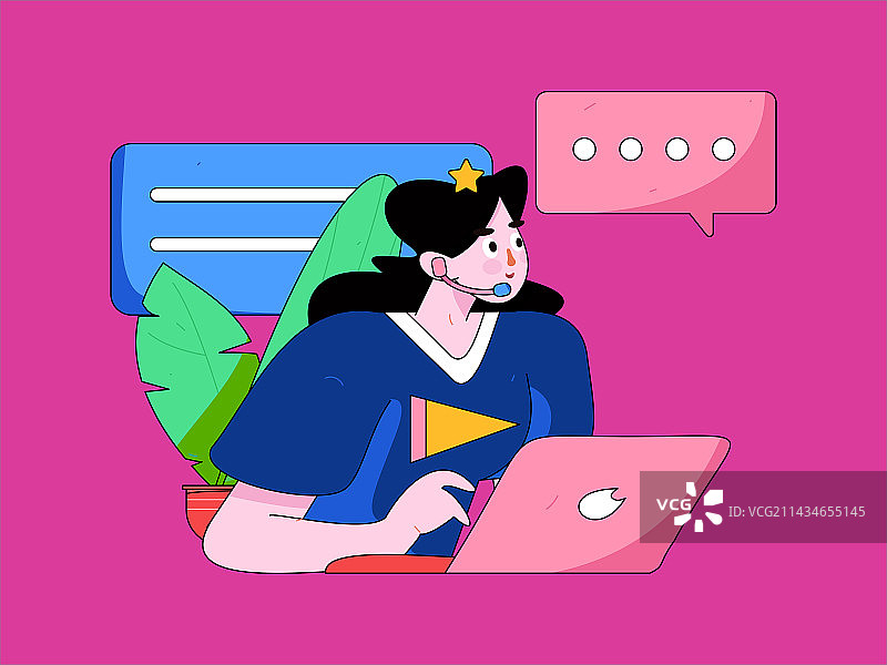 与咨询顾问进行沟通扁平矢量人物概念运营手绘插画图片素材