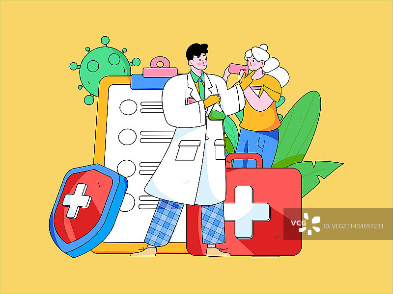 医疗人物抗疫扁平矢量概念运营手绘插画图片素材