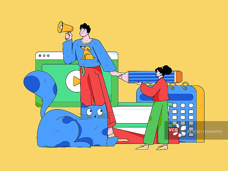 安静阅读的人物扁平矢量概念运营手绘插画图片素材