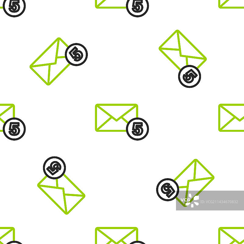 信封线条图标无缝图案图片素材