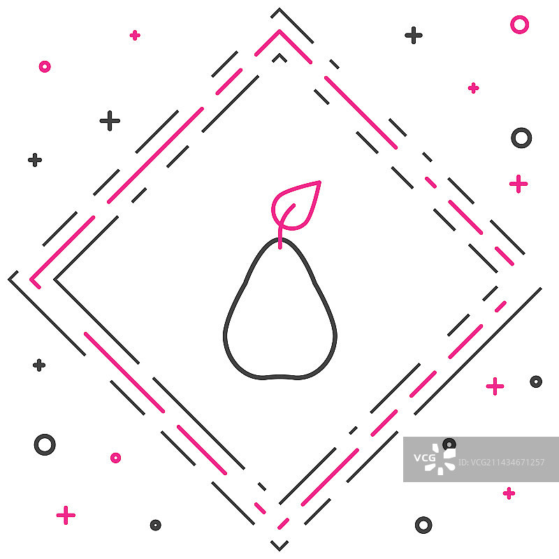 白色背景上的梨线条图标图片素材