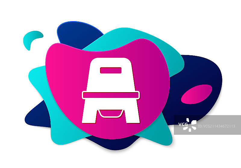 白色背景上的彩色婴儿便盆图标图片素材