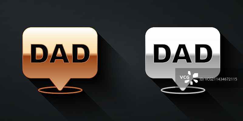 金色银色语音气泡父亲图标图片素材