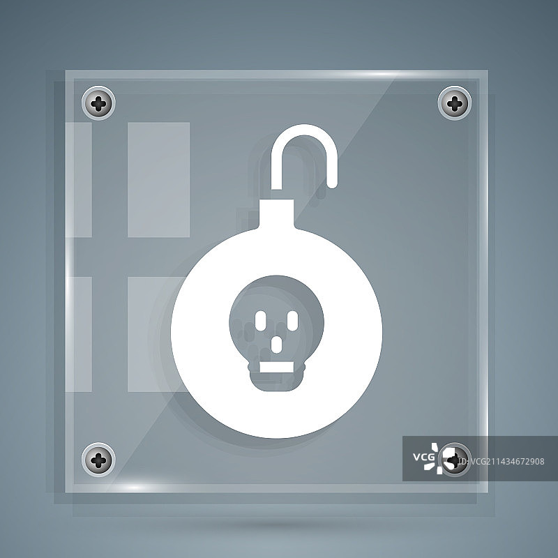 灰色背景上的白色核弹图标图片素材