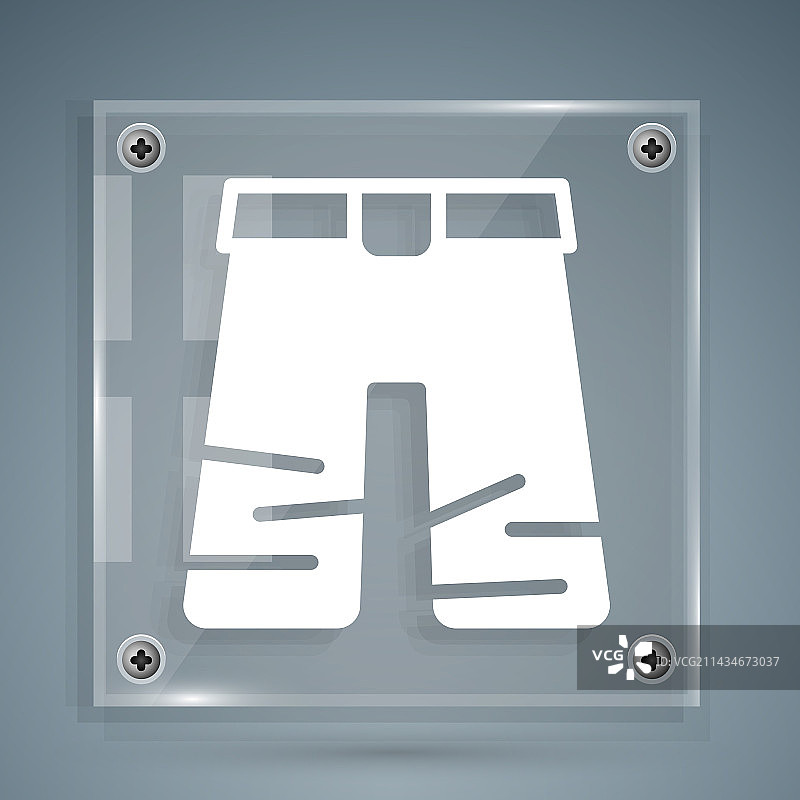 灰色背景上的白色阔腿裤图标图片素材