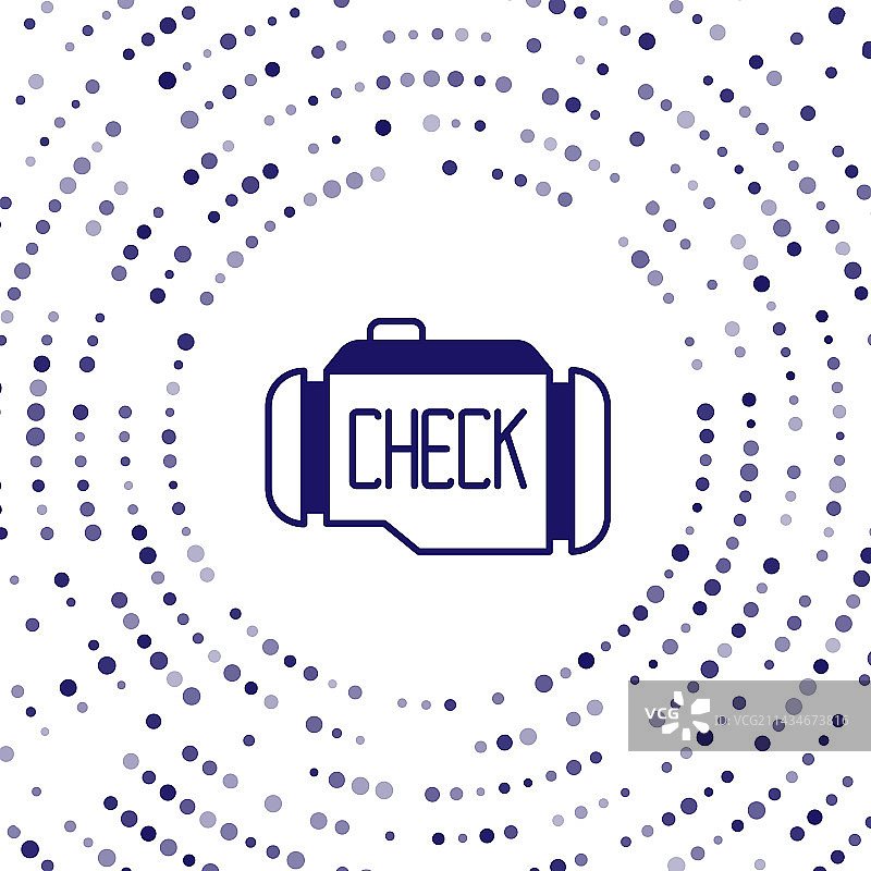 白色背景上的蓝色发动机检查图标图片素材