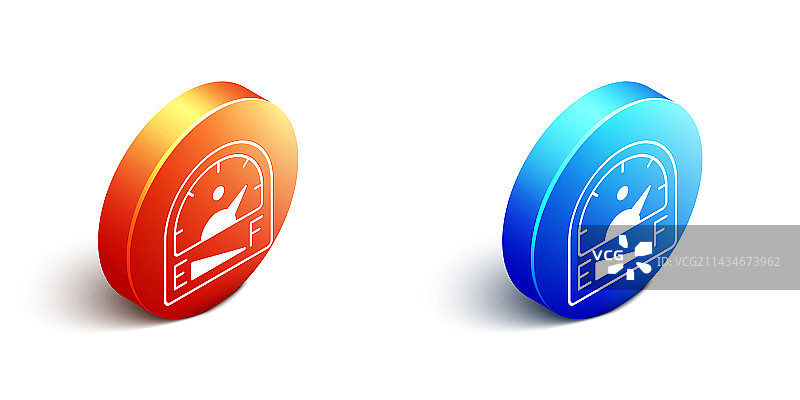 2.5D燃油表图标，白色背景图片素材