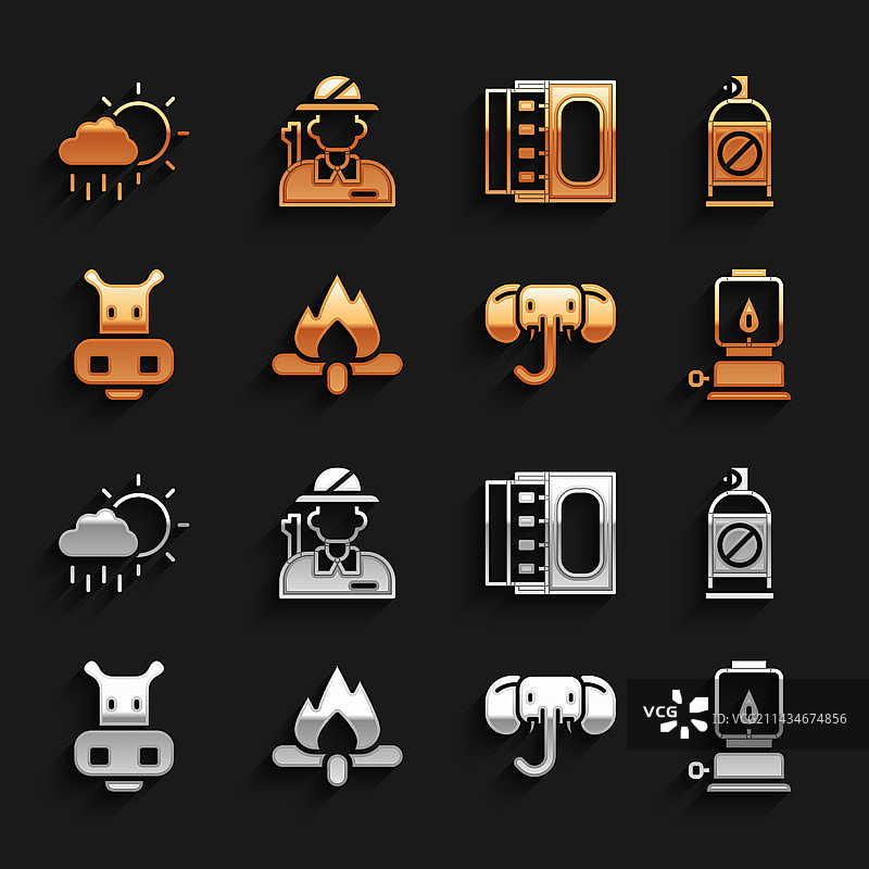 篝火驱蚊喷雾露营套装图片素材