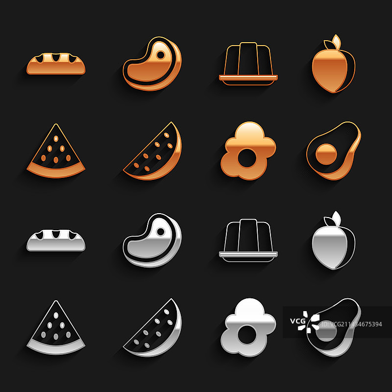 西瓜、李子、牛油果和炒鸡蛋图片素材