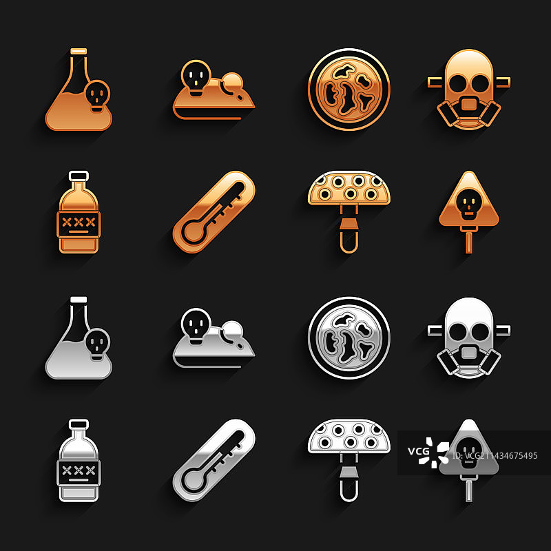 温度计防毒面具骨骼头骨苍蝇合集图片素材