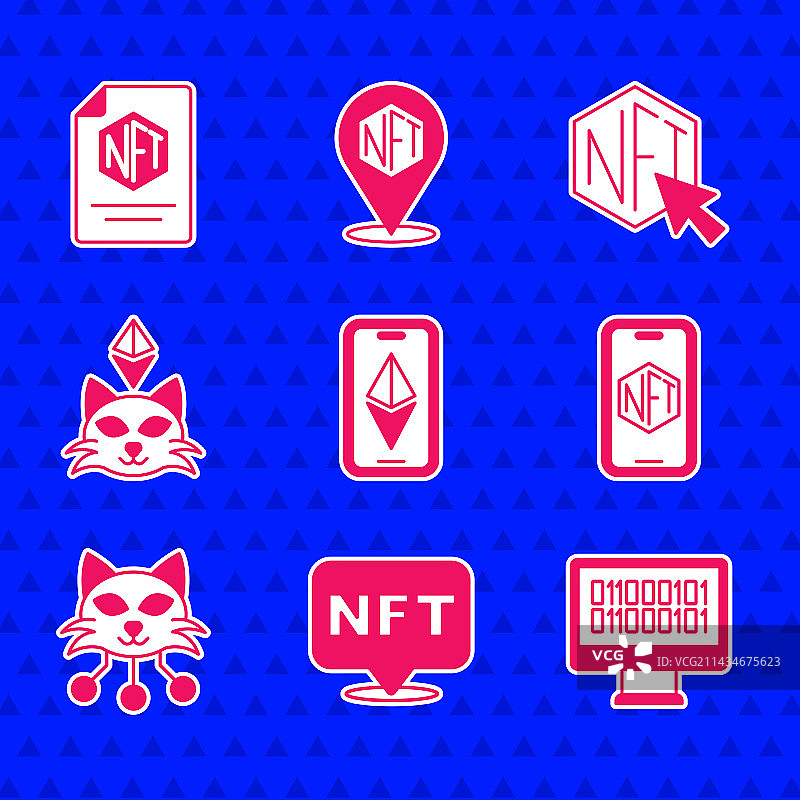 以太坊NFT数字加密艺术套装图片素材