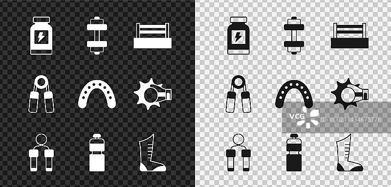 能量饮料哑铃拳击台跳绳图片素材