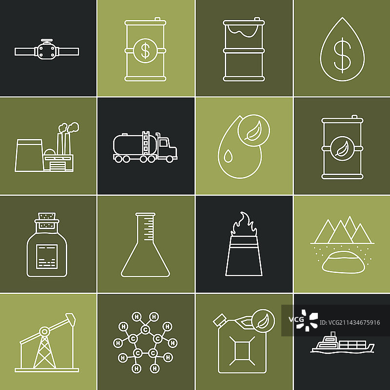 油轮船油田生物燃料图标合集图片素材