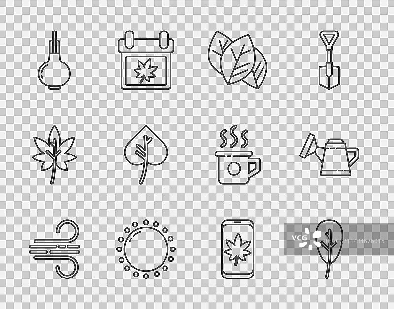 风、树叶、太阳、洋葱、手机线条图片素材