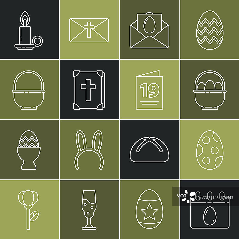 复活节彩蛋篮子日历图片素材