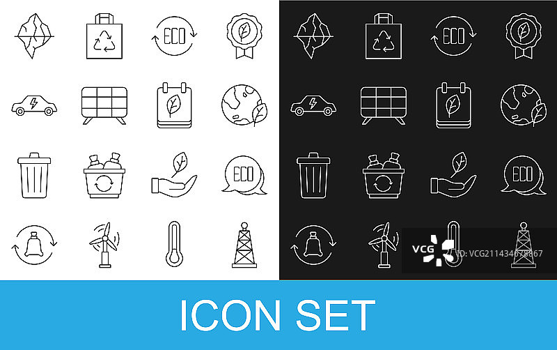 石油钻井平台、树叶、生态标志、地球和图片素材