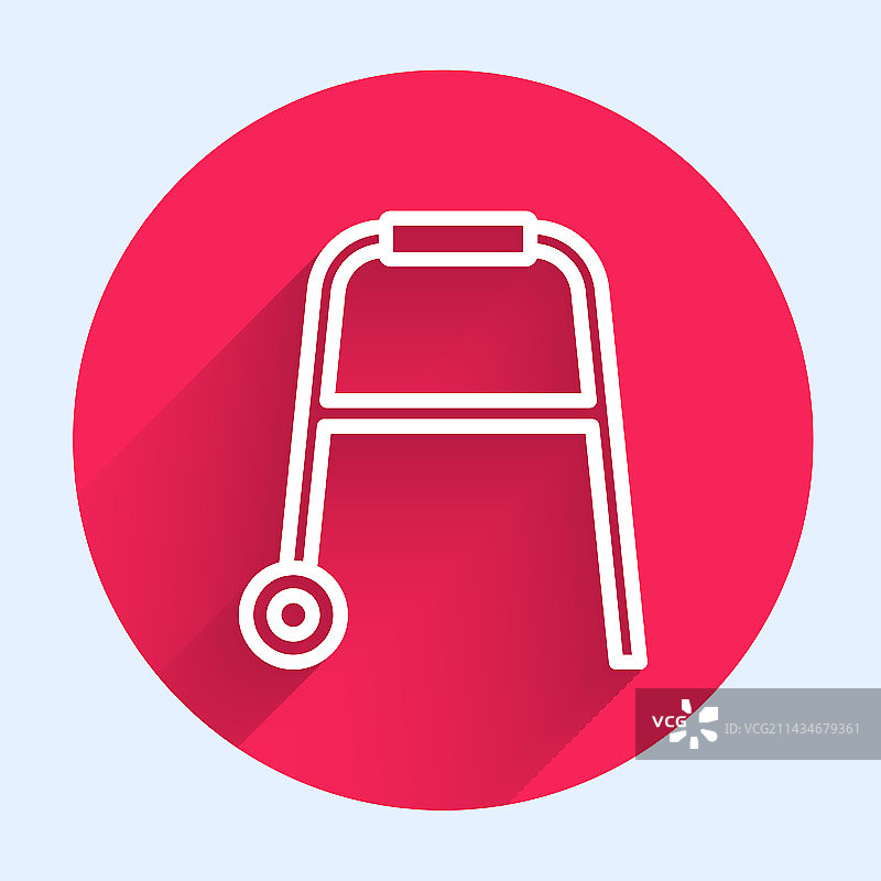 白色线条残疾人助行器图标图片素材