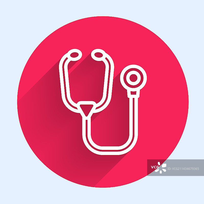 白色线条听诊器医疗器械图标图片素材