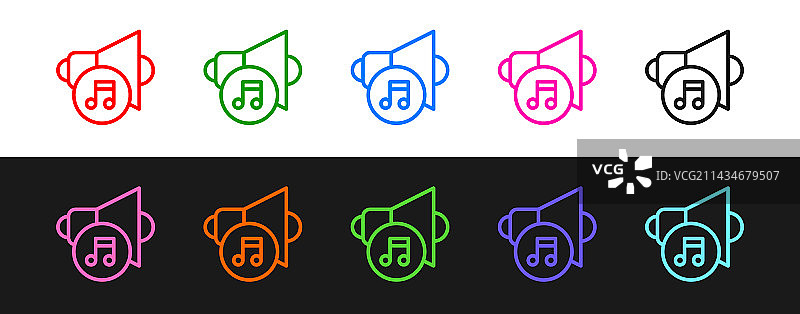 扬声器音量音频声音线性图标图片素材