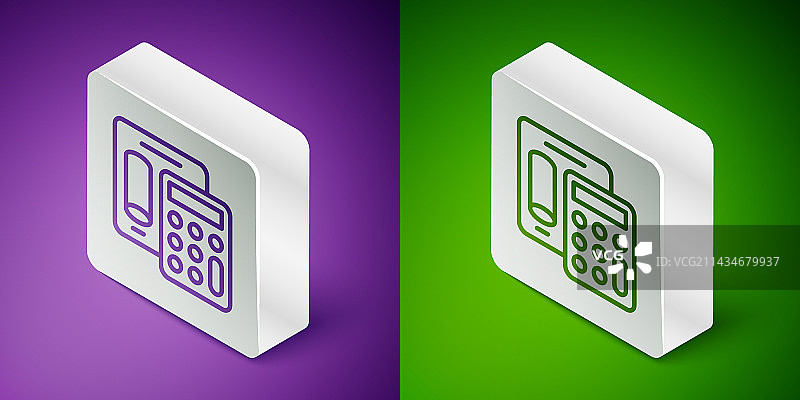 2.5D线条紫色背景计算器图标图片素材