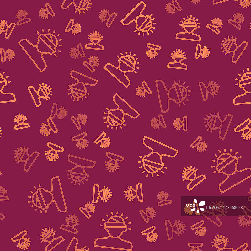 棕色线条脑震荡头痛眩晕图标图片素材