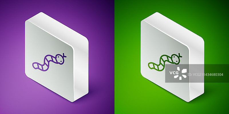 2.5D线条蛇图标紫色背景图片素材