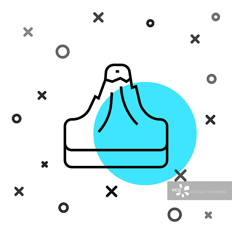 白色背景上的黑色火山图标图片素材