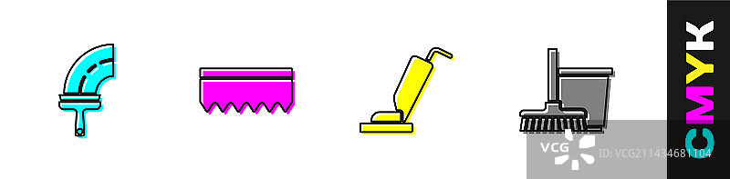 窗户橡胶清洁剂海绵真空套装图片素材