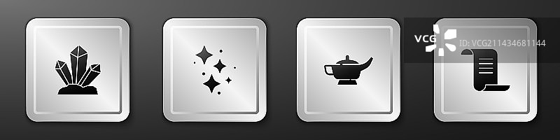 魔法石闪光星与魔法灯套装图片素材