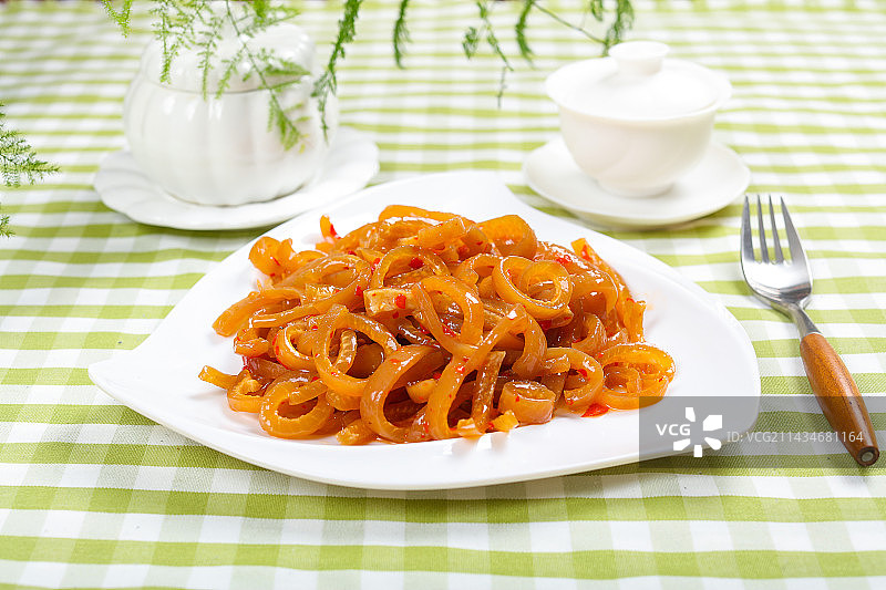 酸辣美味下酒菜凉拌猪皮图片素材