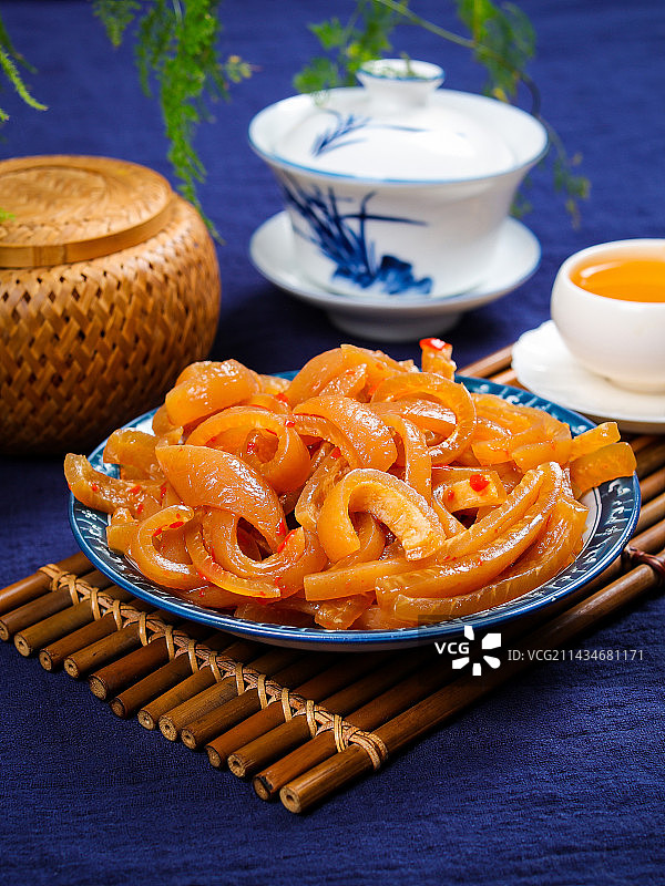 酸辣美味下酒菜凉拌猪皮图片素材