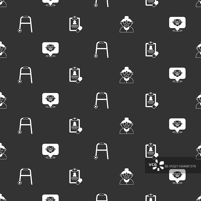 祖母、祖父、助行器和医疗用品图片素材