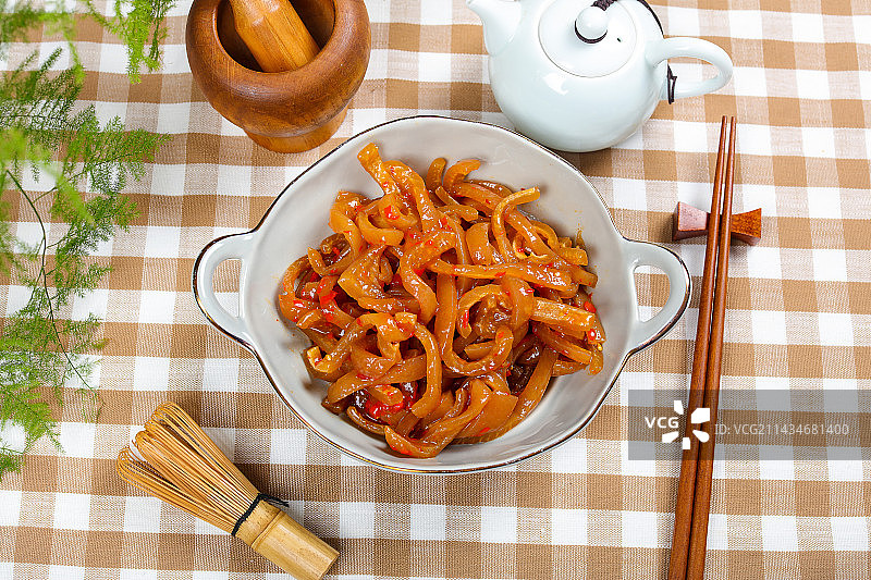 特色农家菜拌猪肉皮图片素材