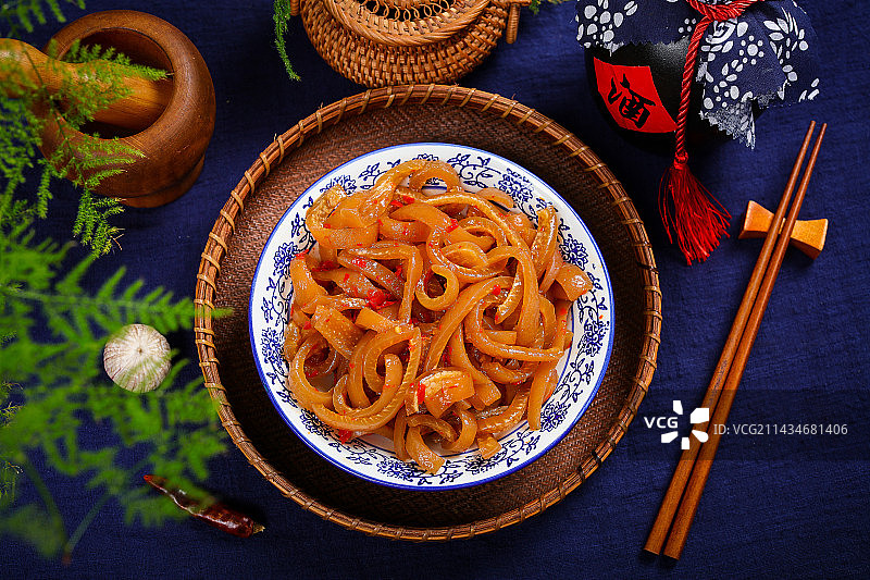 特色农家菜拌猪肉皮图片素材