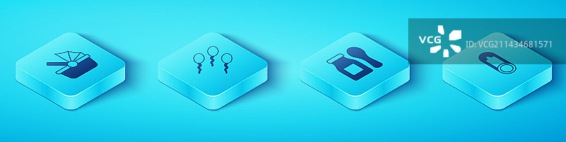 2.5D图标集：婴儿车、精子、晾衣夹图片素材