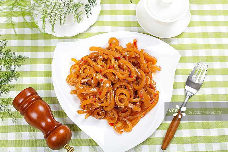 酸辣美味特色菜泡猪皮图片素材