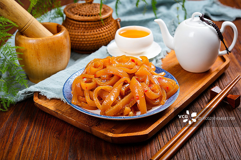 酸辣美味特色菜泡猪皮图片素材