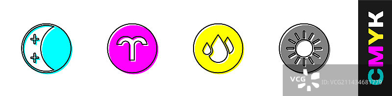 日食、白羊座和水滴图片素材