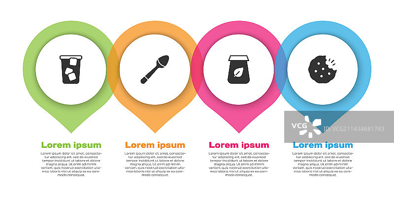 冰茶茶匙包装和饼干套装图片素材