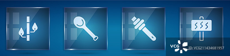 一套竹桑拿勺蜂蜜勺木棍素材图片素材