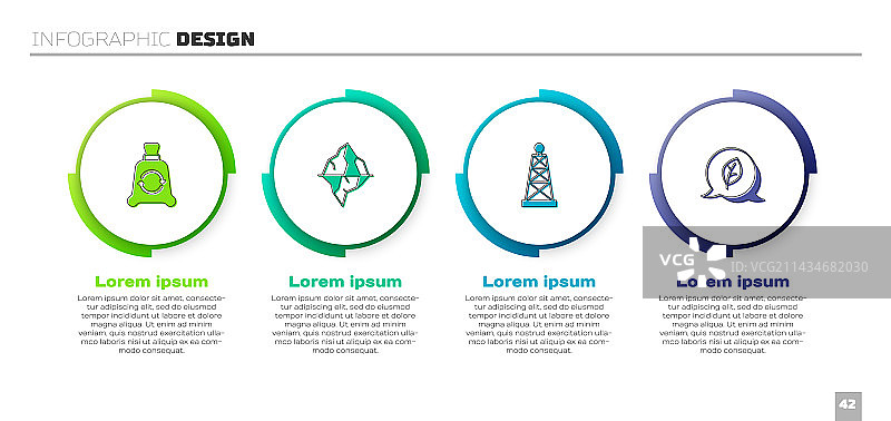 带有回收标志、冰山、石油钻井平台的垃圾袋素材图片素材
