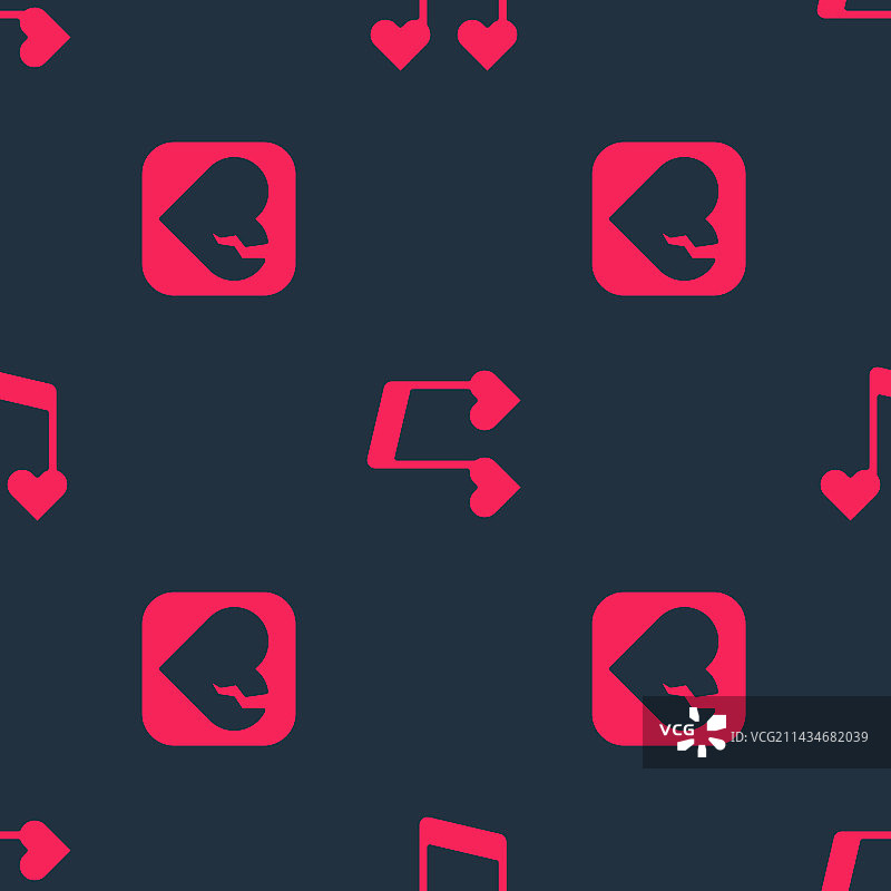 破碎的心或离婚与音符图片素材