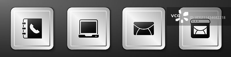 电话簿笔记本电脑邮件图标图片素材