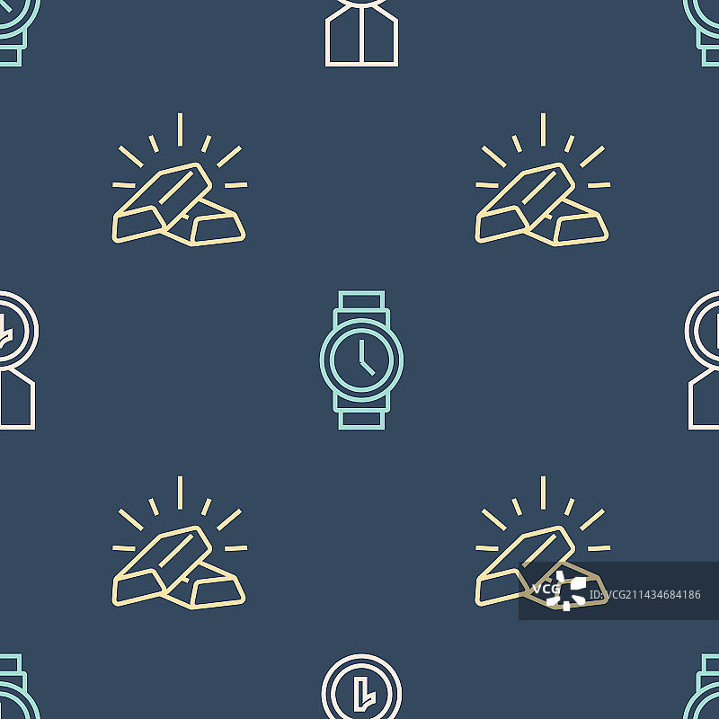 金牌、金条和手表图片素材