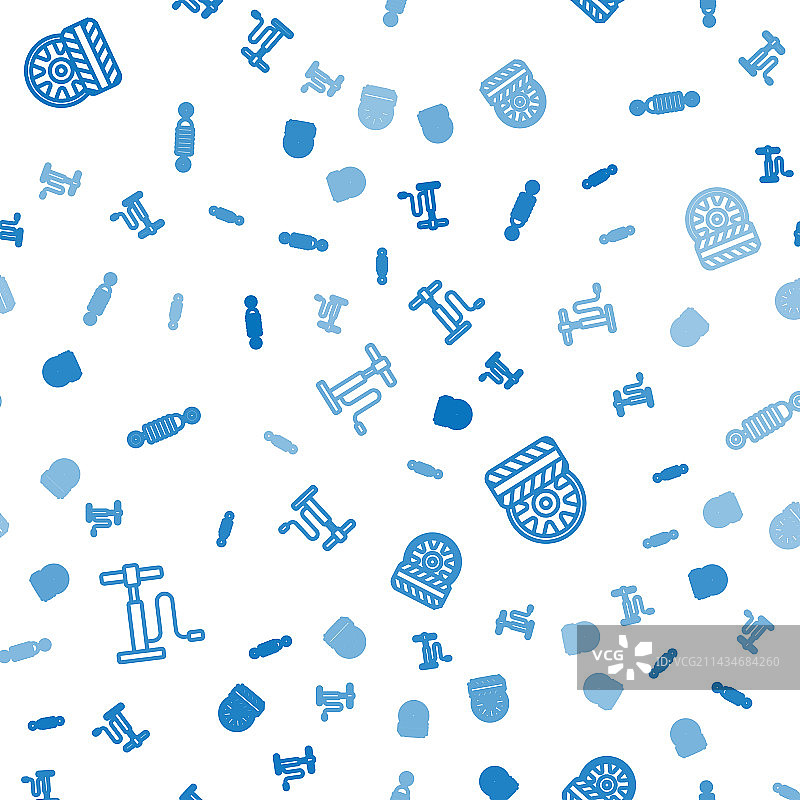 汽车气泵轮胎减震器线性组合图片素材